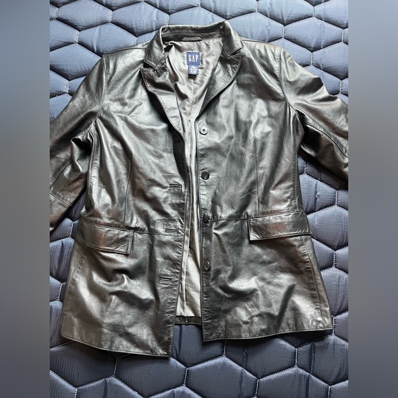 Gap black oversized leather jacket - Picture 4 of 7